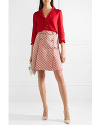 Gucci Med Cotton Blend Canvas Mini Skirt