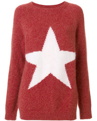 Red Print Mohair Sweater