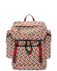Red Print Nylon Backpack