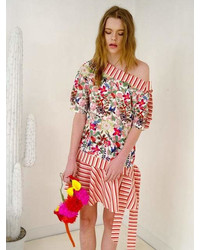 Flower And Stripe Dress