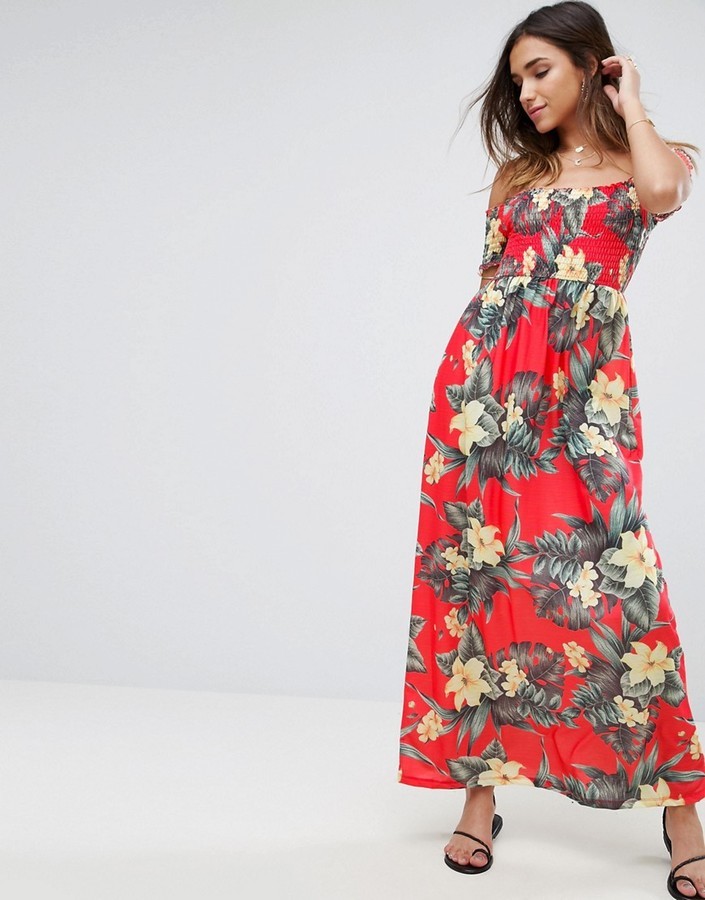 off the shoulder hawaiian dress