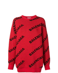 Balenciaga Jacquard Logo Crewneck Sweater