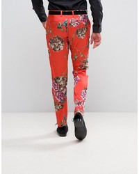 Asos Skinny Smart Pants In Floral Print