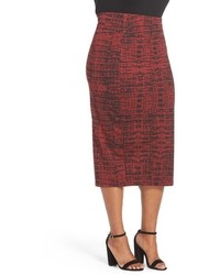 Melissa McCarthy Plus Size Seven7 Print Stretch Knit Pencil Skirt