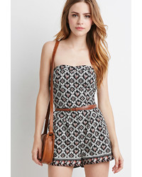 Forever 21 Belted Paisley Print Romper