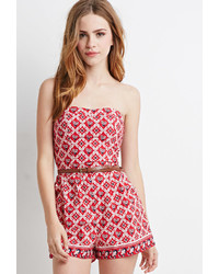 Forever 21 Belted Paisley Print Romper