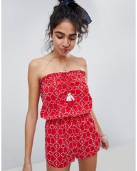 New Look Broderie Bandeau Playsuit