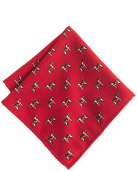 J.Crew Wool Pocket Square In Jack Russell Print