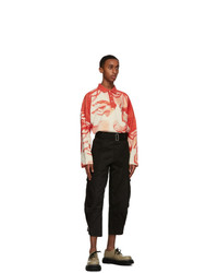 JW Anderson Red Oversized Long Sleeve Polo