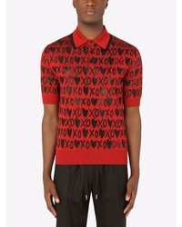 Dolce & Gabbana Heart Print Polo Shirt