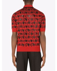 Dolce & Gabbana Heart Print Polo Shirt