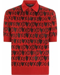 Dolce & Gabbana Heart Print Polo Shirt