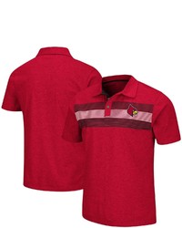 Colosseum Heathered Red Louisville Cardinals Logan Polo