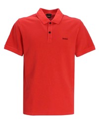 BOSS Logo Print Cotton Polo Shirt