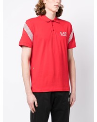 Ea7 Emporio Armani Logo Print Polo Shirt