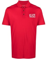 Ea7 Emporio Armani Logo Print Polo Shirt
