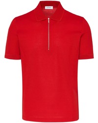 Ferragamo Logo Print Zip Up Polo Shirt