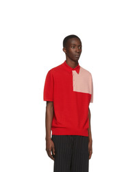 Paul Smith Red And Pink Knit Polo