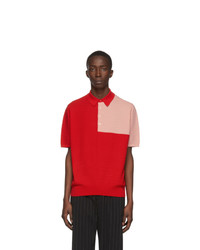 Paul Smith Red And Pink Knit Polo