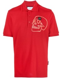 Philipp Plein Skull Print Cotton Polo Shirt