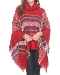 Red Cowlneck Poncho