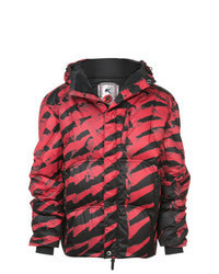 Red Print Puffer Jacket