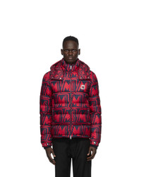 Moncler Red And Navy Down Frioland Jacket