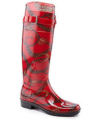 Red Print Rain Boots