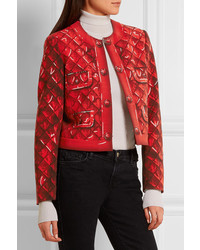 Moschino Printed Crepe Jacket Red