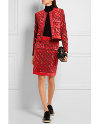 Moschino Printed Crepe Jacket Red