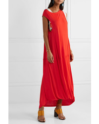 Marni Layered Jersey And Printed Satin Maxi Dress
