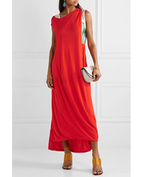 Marni Layered Jersey And Printed Satin Maxi Dress
