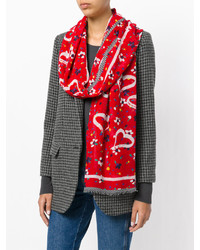 Marc Jacobs Floral And Hearts Print Scarf