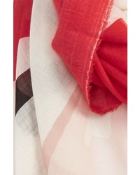 Stella McCartney Swan Print Wool Blend Scarf