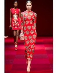 Dolce & Gabbana Sacred Heart Printed Chiffon Dress