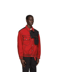 Feng Chen Wang Red And Black Levis Edition Twill Oversized Jacket