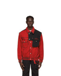 Feng Chen Wang Red And Black Levis Edition Twill Oversized Jacket
