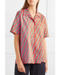Fendi Printed Cotton Poplin Shirt