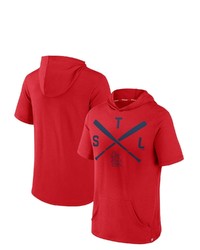 FANATICS Branded Red St Louis Cardinals Iconic Rebel Short Sleeve Pullover Hoodie At Nordstrom
