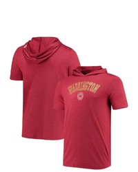 New Era Heathered Burgundy Washington Football Team Brushed Hoodie T Shirt