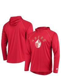 STARTE R Scarlet San Francisco 49ers Throwback Raglan Hoodie Long Sleeve T Shirt