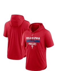 Nike Red Philadelphia Phillies Home Team Short Sleeve Hoodie Top