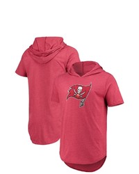 Majestic Threads Red Tampa Bay Buccaneers Primary Logo Tri Blend Hoodie T Shirt