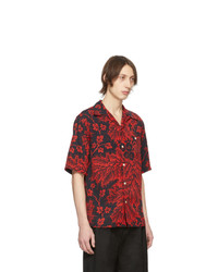 Alexander McQueen Black And Red Creeper Bowling Shirt