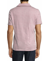 Isaia Geometric Print Short Sleeve Sport Shirt