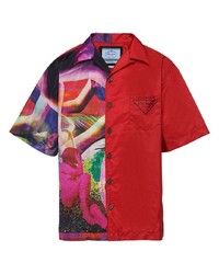 Prada Graphic Print Short Sleeve Shirt