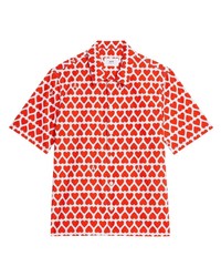 Ami Paris Heart Print Short Sleeve Shirt
