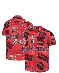 FOCO Orange Cleveland Browns Thematic Button Up Shirt