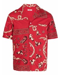 Bode Stage Coach Print Short Sleeve Shirt