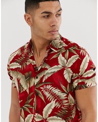 New Look Viscose Shirt In Leaf Print